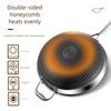 Non Stick 316 Stainless Steel Wok Non Coating Honeycomb Pot Pan Wok  Gas Induction Cooker