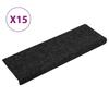 VidaXL Self-adhesive Stair Treads 15 Pieces 65 X 21 X 4 Cm Black Rectangular Edge 134563