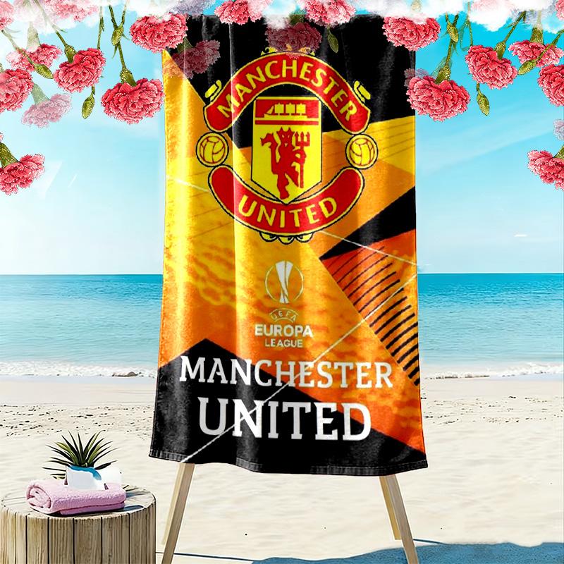 Asciugamano da Spiaggia con Stampa Manchester United, Asciugamano Grande Morbido ad Asciugatura Rapida per Spiaggia Campeggio Nuoto