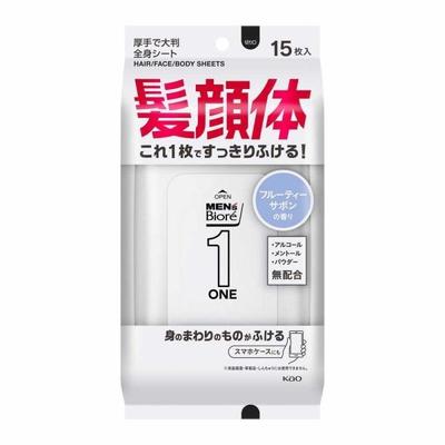 Japan Kao Men's Biore ONE Sheet Clean Fruity Savon Scent 15 Sheets