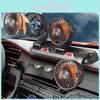 Fan Portable 3 Heads Car Air Cooling Fan Silent Electric Fan 360 Degrees Rotation With 2 Wind Speed Phone