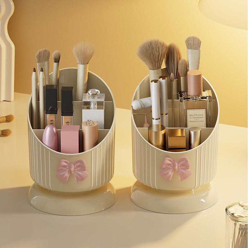 High-Capacity Cosmetic and Pen Holder with Lipstick Compartments