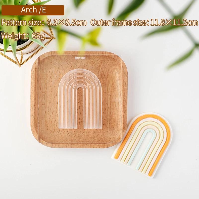 Boho Arch Rainbow Cookie Cutter Mold Bohemian Arched Cake Decorating Tool Birthday Wedding Baby Shower Biscuit Stamp for Baking