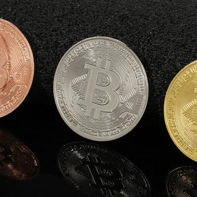 1 STuks Decoratie Ambachten Metalen Antieke Imitatie Niet-valuta Munten Huis Verguld Kunst Verzamelaar Bitcoin Munt