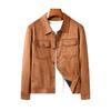 Spring And Autumn Suede Jacket Men'S Solid Color Simple Casual Fashion Trend Retro Tooling Jacket Price