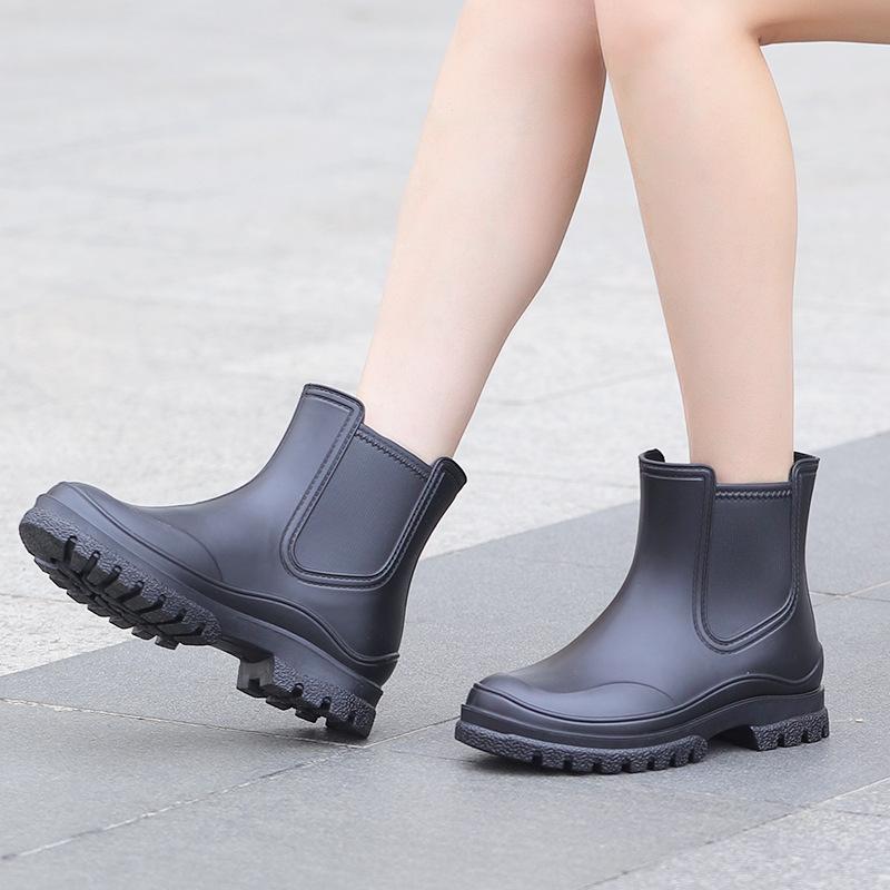 Women's Fashion British Style Waterproof Rain Boots