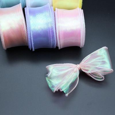 40mm 10 Yards Festival DIY Decoration Mesh Fabric Tulle Ribbon Birthday Gifts Organza Ribbon