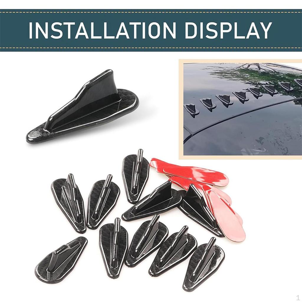 10 Pieces Car Roof Decoration Auto Accessoriers Air Vortex Generator Easy Installation Universal