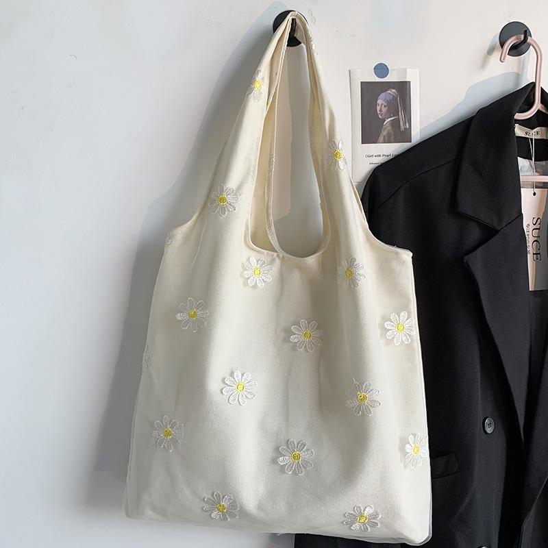 Embroidery Butterfly Leisure Travel Canvas Bag Large Capacity Shoulder Bag