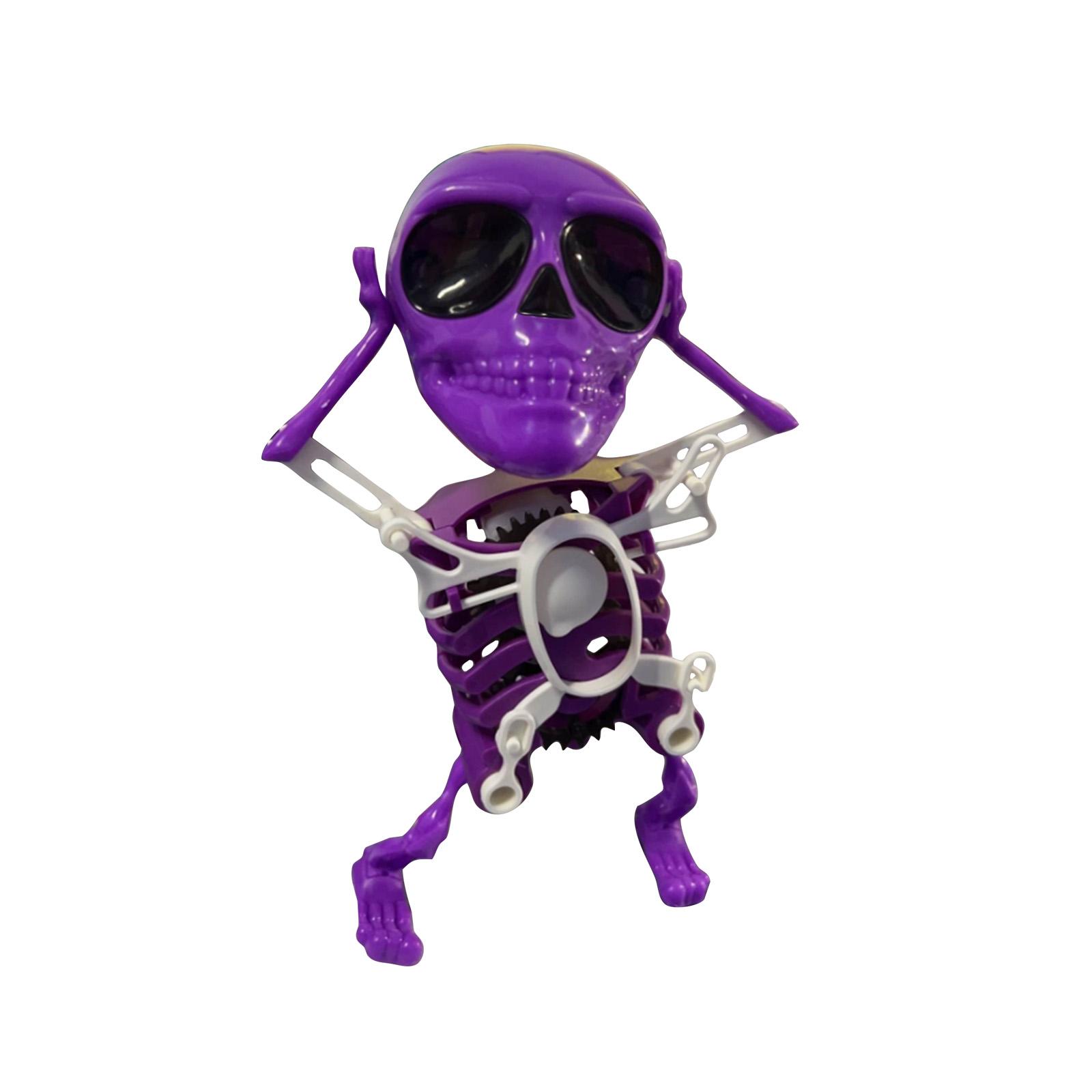 

Танцующая и качающаяся 3D игрушка со светом и музыкой, Хэллоуин заводная ходячая игрушка-скелет, Забавный заводной танцующий скелет, Забавный танец One Size фиолетовый