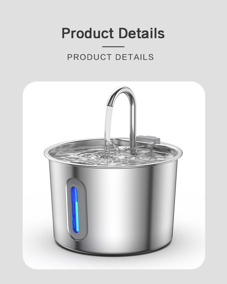 Smart Automatic 304 Stainless Steel Pet Water Fountain for Cats - Silent Dispenser