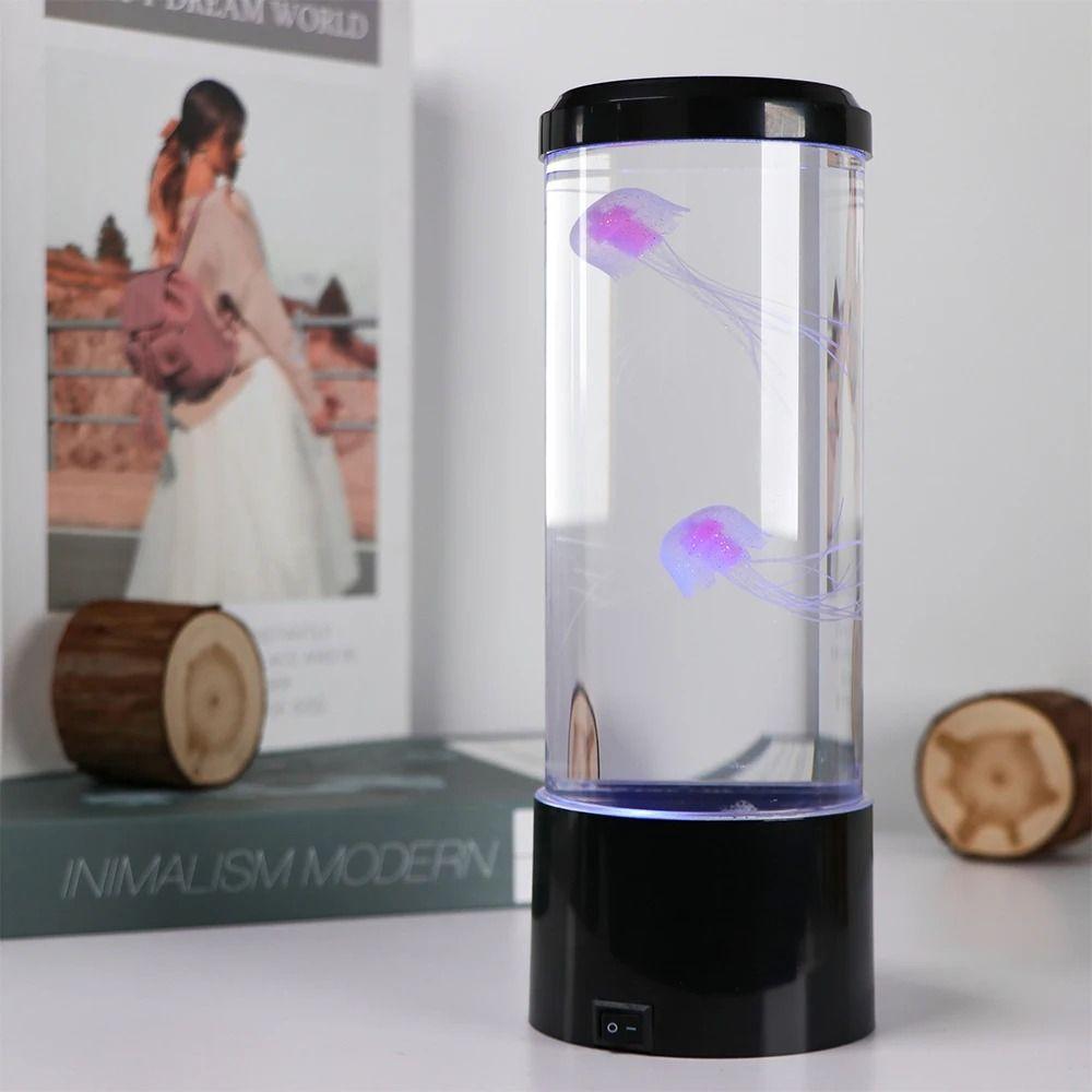 7-Color Changing Fantasy Aquarium Lamps USB Desktop Ornament Jellyfish Lava Lamp  Kids Gifts