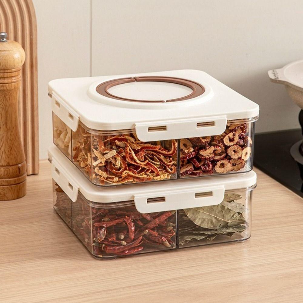 Fresh-keeping Seasoning Storage Box Sealed Dried Fruit Box Practical Divided Storage Box  for Home
