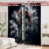 2D flat printing 2pcs Curtain Party Window Curtains Mountain Biker in Action Digital Printed Polyester Drapes Birthday Party