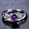 Electroplated Heart-shaped Opal Ring, Popular Fashion Women's Ring, Amethyst.