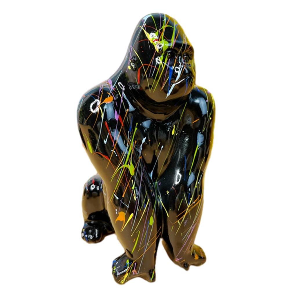 Gorilla Sculpture Nordic Style Collection Creative Resin Tabletop Ornament for Bedroom Centerpiece Office Shelf Bookshelf