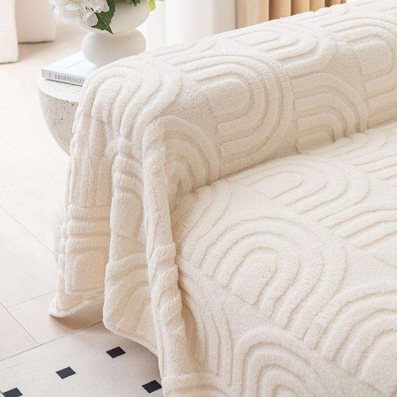 Anti-Scratching Plush Sofa Towel All-Inclusive Universal Winter Thickened Sofa Cover Simple Modern Sofa Cover Blanket