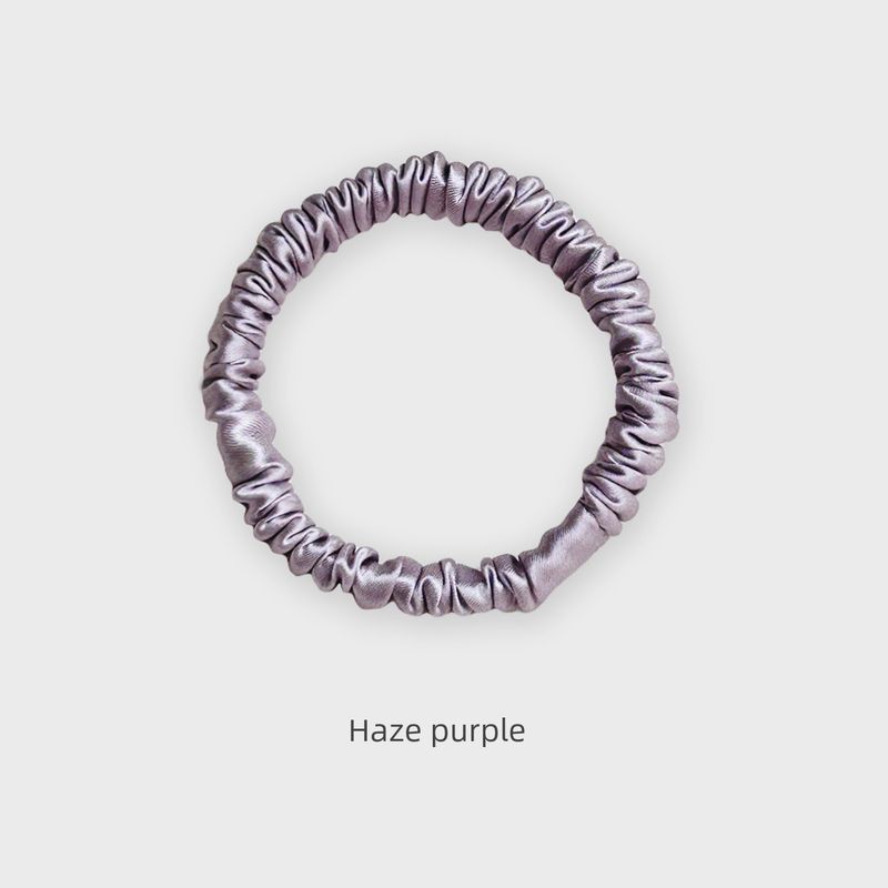 

Double Blue Accessible Luxury Fashion Ins Hair Accessories 1cm Silk Small Intestine Hair Ring Mulberry Silk Exquisite Hair Rope without Pulling Hair New Color~Haze Purple