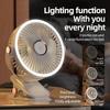Ventilatore da campeggio da 8000 mAh Circolatore d'aria portatile da tavolo ricaricabile Ventilatore elettrico da soffitto senza fili con ventilatore domestico a clip con luce a LED