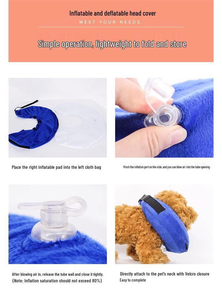 Inflatable Pet Anti-Scratch Collar for Dogs and Cats
