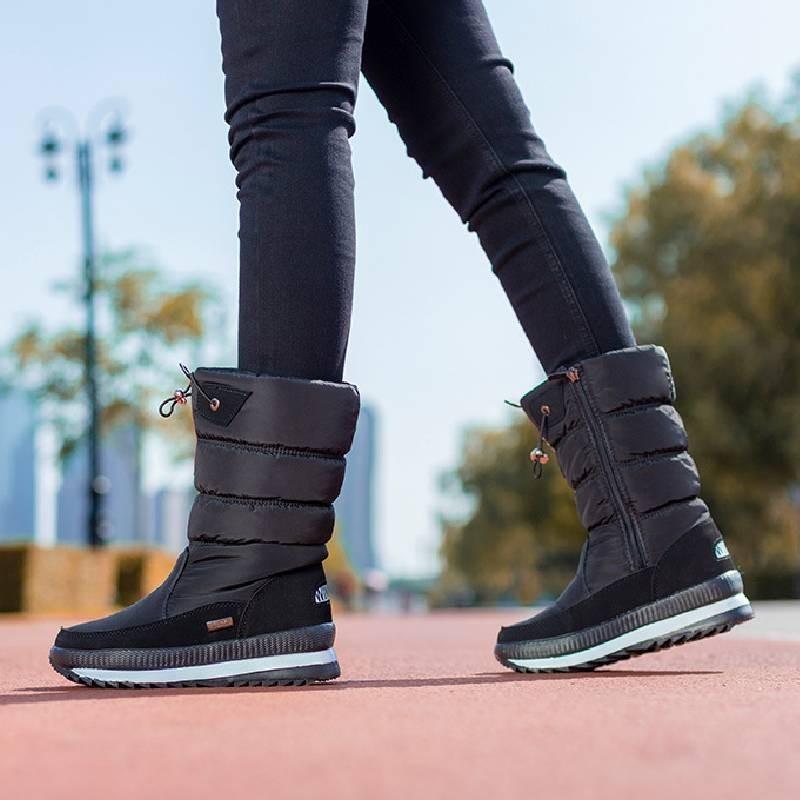 Gemütliche Warme Winter Schneestiefel Für Damen Rutschfeste Mittelhohe Plüschstiefel