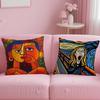 American Art P-Picasso Pillow Case Soft Plush Fabric Double-Sided Printed Cushion Cover Warm Winter Sofa Pillow Case