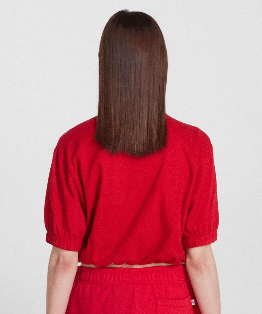 Minasu Pk Crop Banding T Shirt_Red