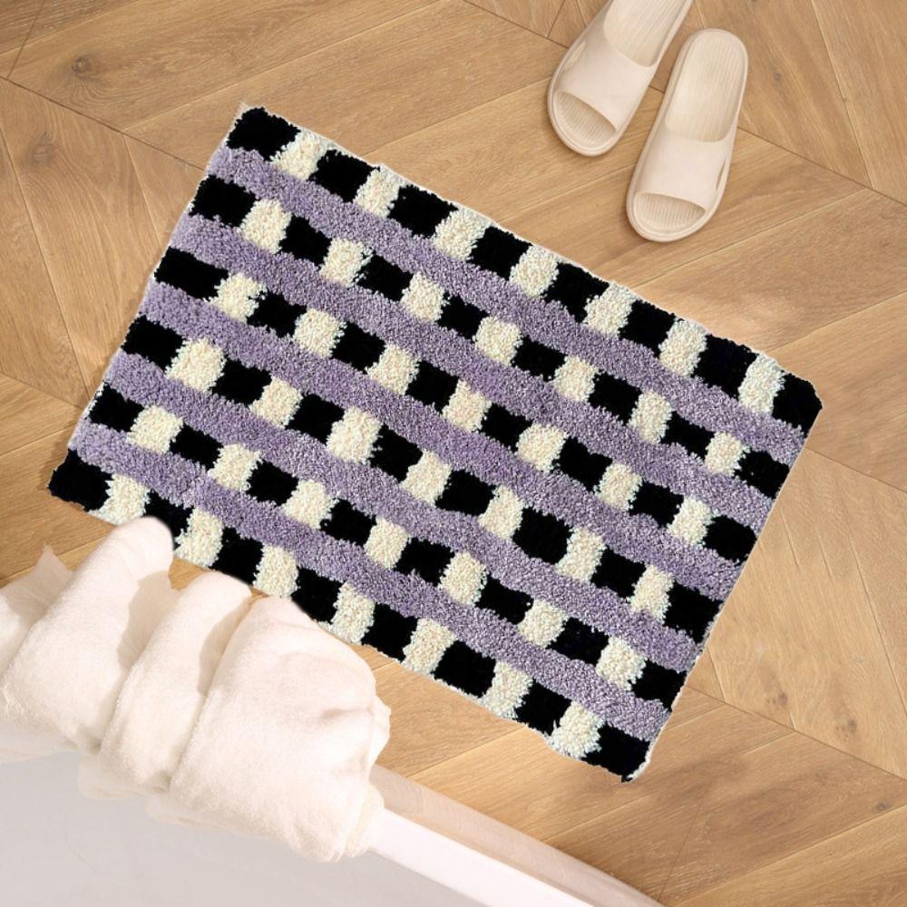 Super Soft Floor Carpet Absorbent Floor Rugs Home Decoration Chessboard Floor Mat Household