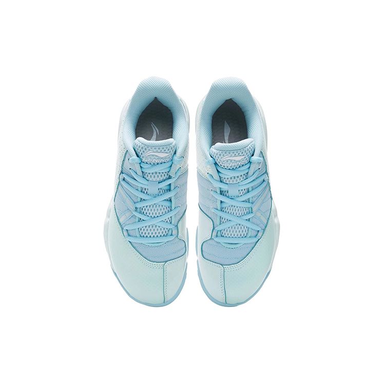 Li Ning Competition Shock Absorption Non-Slip Low-Top Badminton Shoes Women Shoes Blue AYTP044-12
