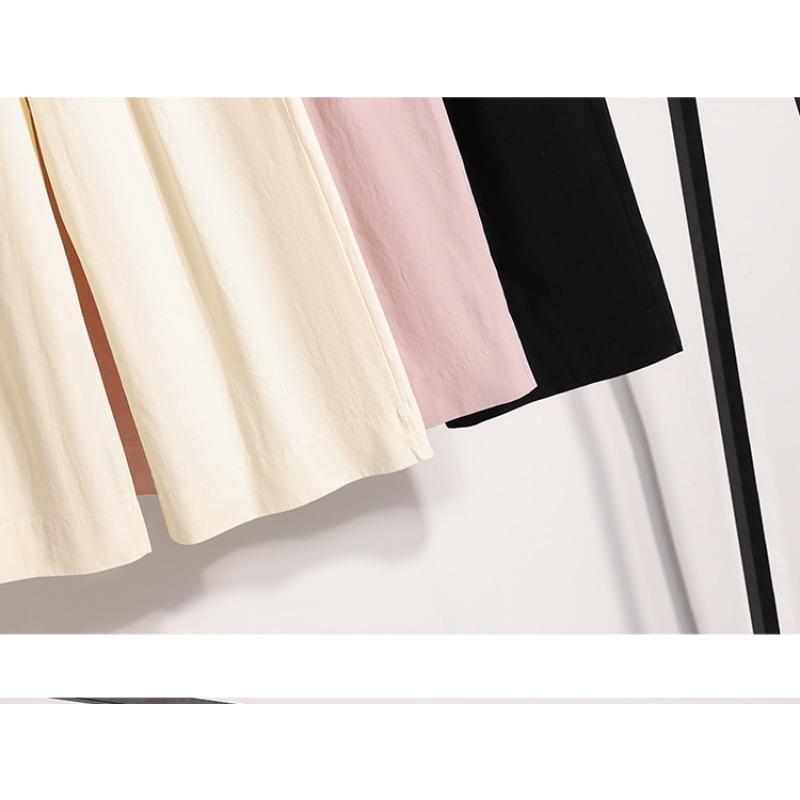 Dimanaf Spring 2025 Plus Size Long Pants Women Loose Straight Casual Harem Elastic Waist Pants New Solid