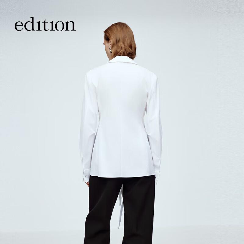Elite Wardrobe French Tie-Waist Long Sleeve White Shirt