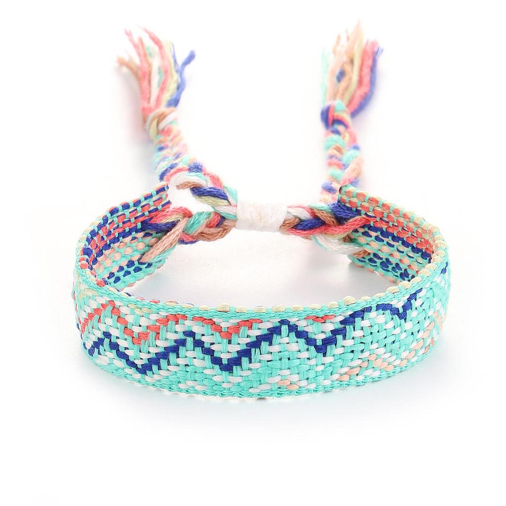 Trendy Woven Rope Drawstring Plaid Bracelet for Women