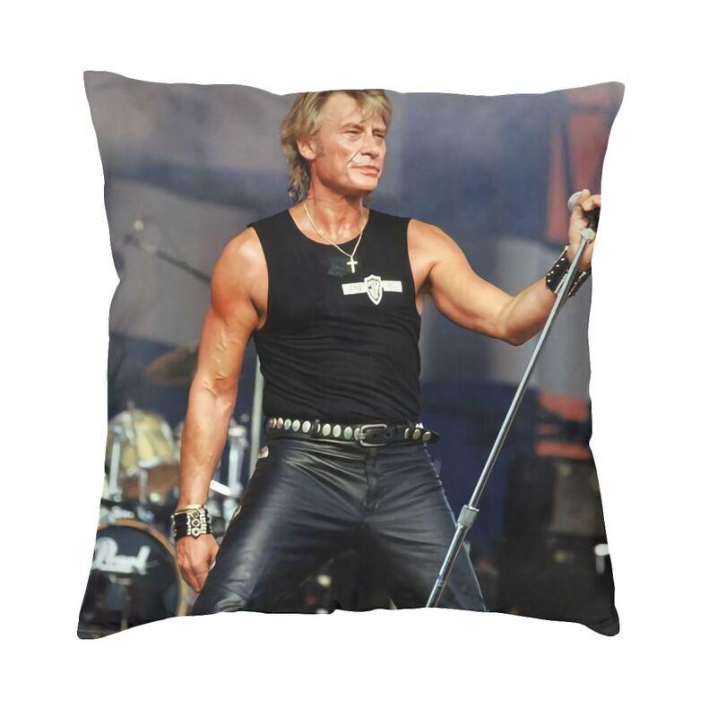 

Johnny Hallyday Pillow Covers for Living Room French Rock Singer Luxury Cushion Cover Velvet Pillowcase 30x30cm