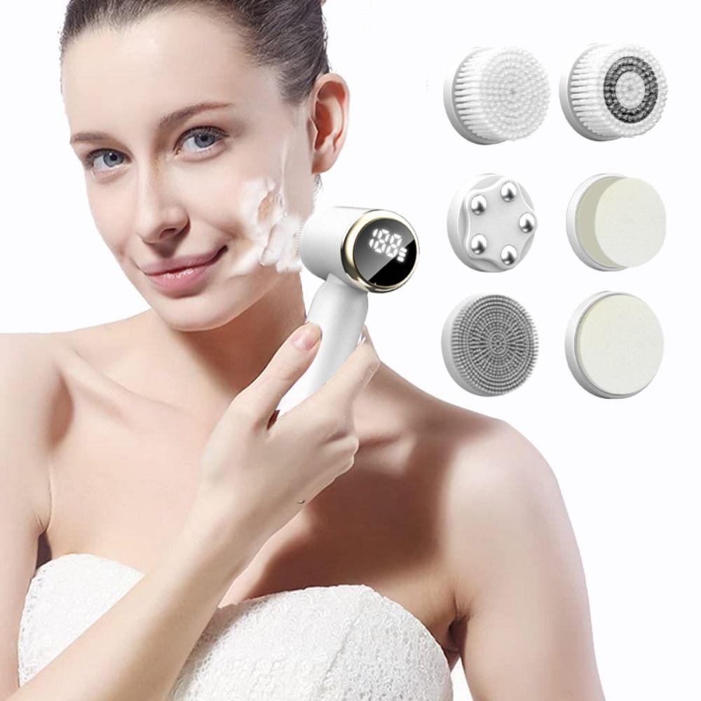 Hot Cold Compress Electric Face Cleansing Brush 360 Rotating Ultrasonic Face Scrubber  Women