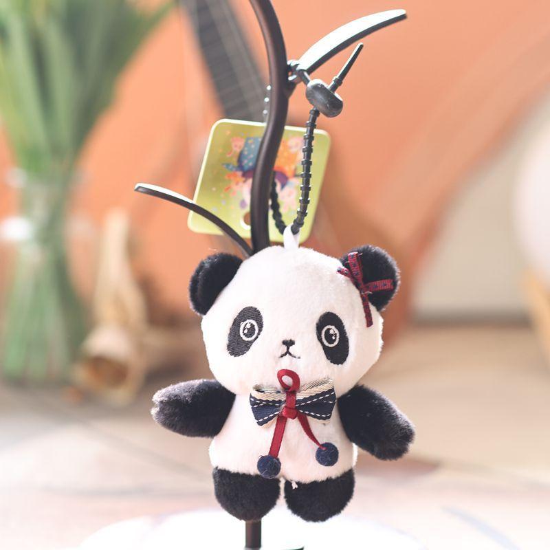 Cute Panda Plush Doll With Pp Cotton Filling For Bags And Gift Accessories
