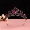 Vintage Baroque Crown Antique Bronze Princess Rhinestone Tiara  Birthday Head Jewelry