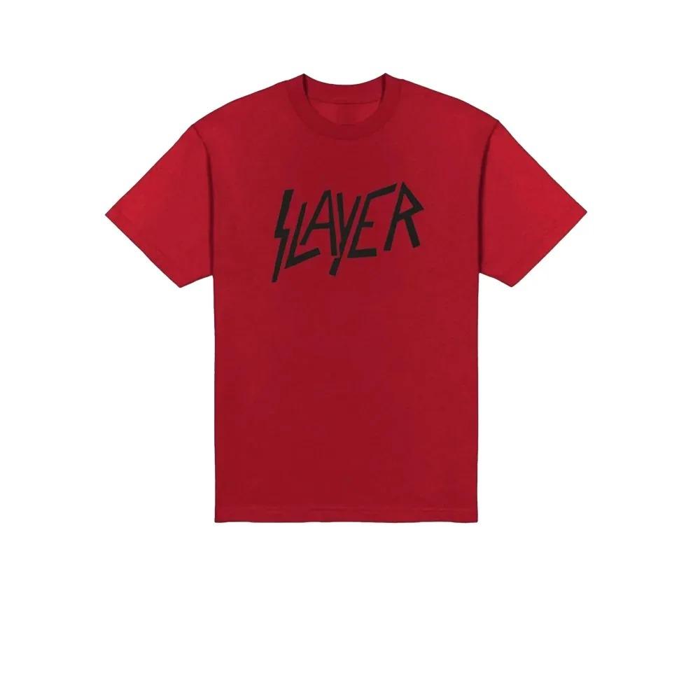 Slayer Classic Thrash Metal Logo T-Shirt Legendary Rock Band Red Unisex Oversized Casual T-shirt