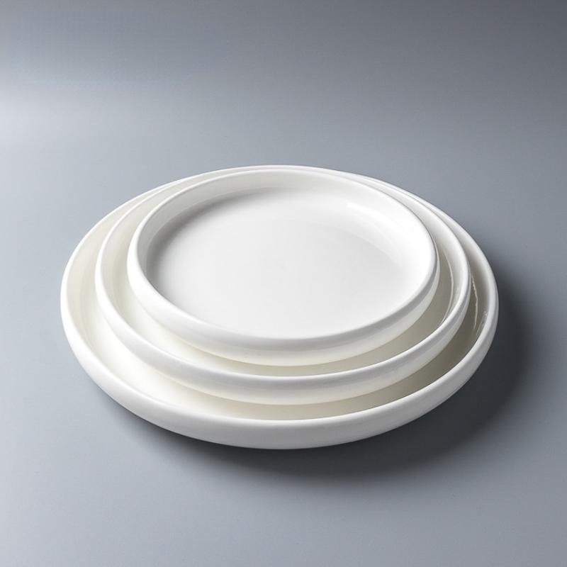 Creative Round Nest Plate Ceramic Western Steak Plate Kitchen Household Simple Dinner Plate Afternoon Tea Dessert Fruit Tray
