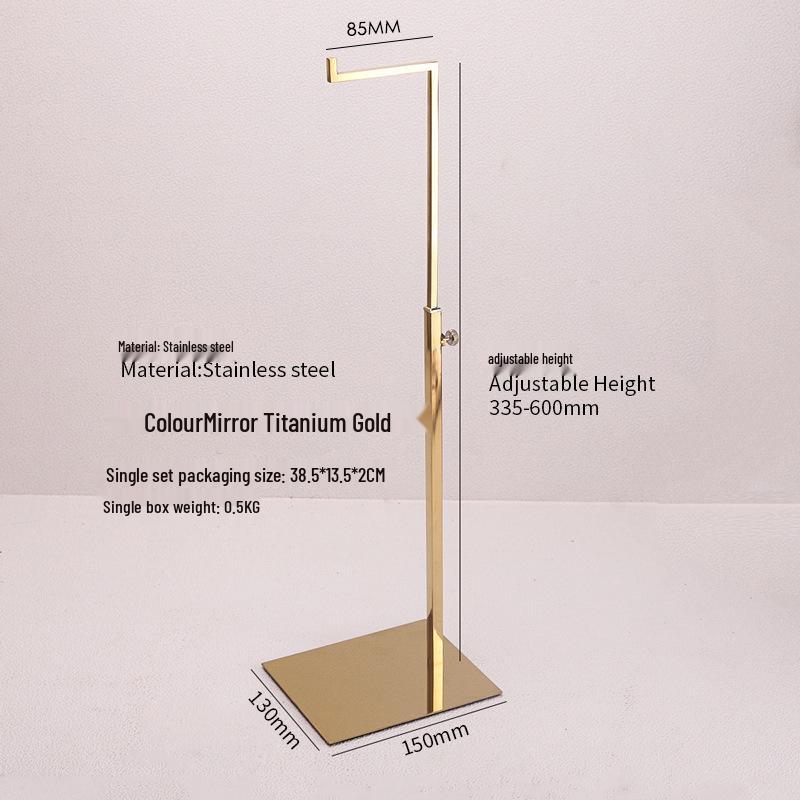 Adjustable Stainless Steel Handbag Display Stand with Gas Spring
