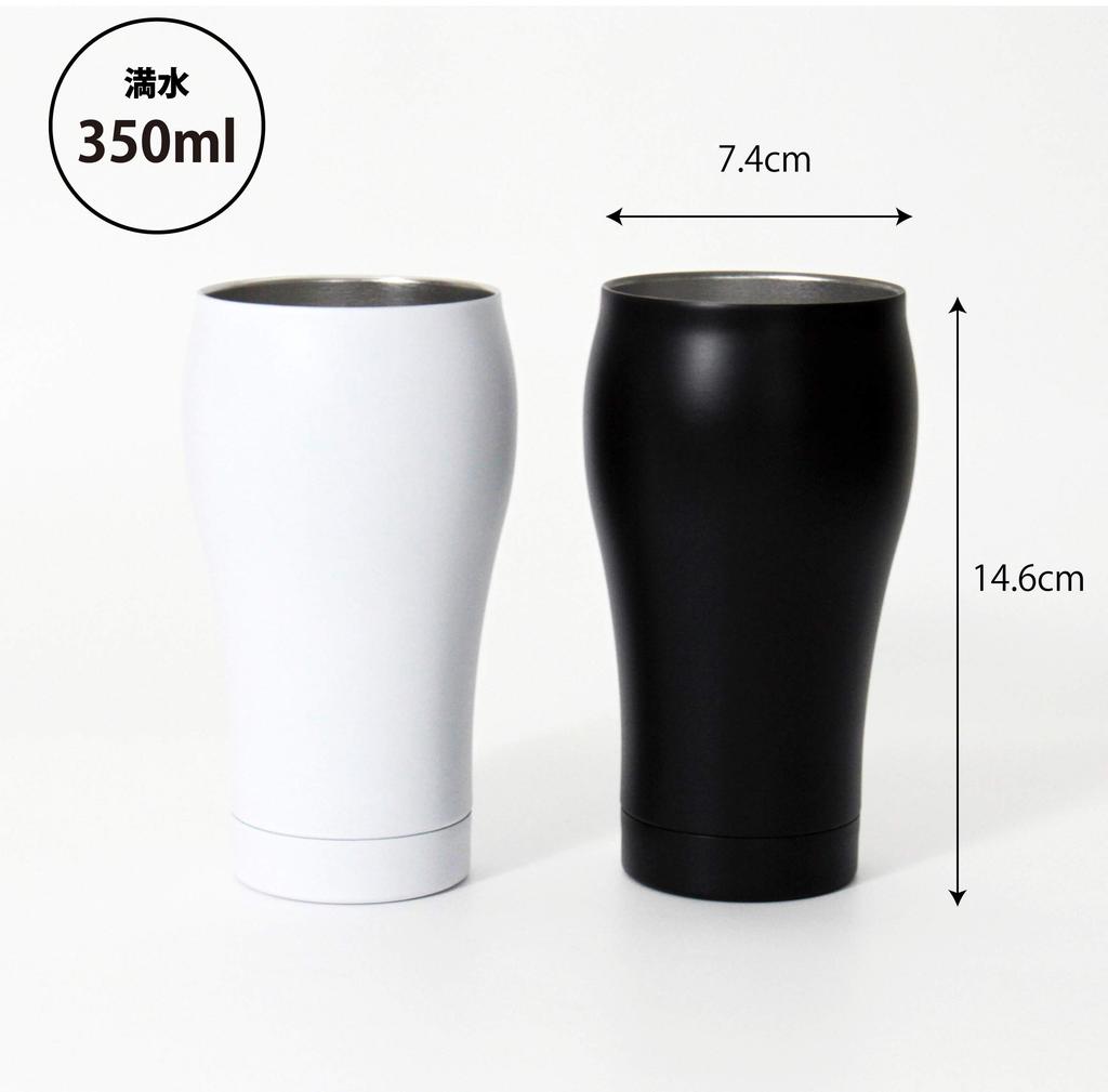 Dolce Duo Thermo Tumbler Pair Cup Thermal Insulation Stainless Steel Beer Cup Vacuum Insulated 350ml White X Black Day Birthday Gift Set Father's