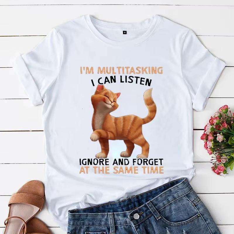 Am Always Multitasking Cute Cat Unisex Tshirts Summer Fashion Casual Tee Clothing ONeck Tops Kittys My Best Friends TShirts