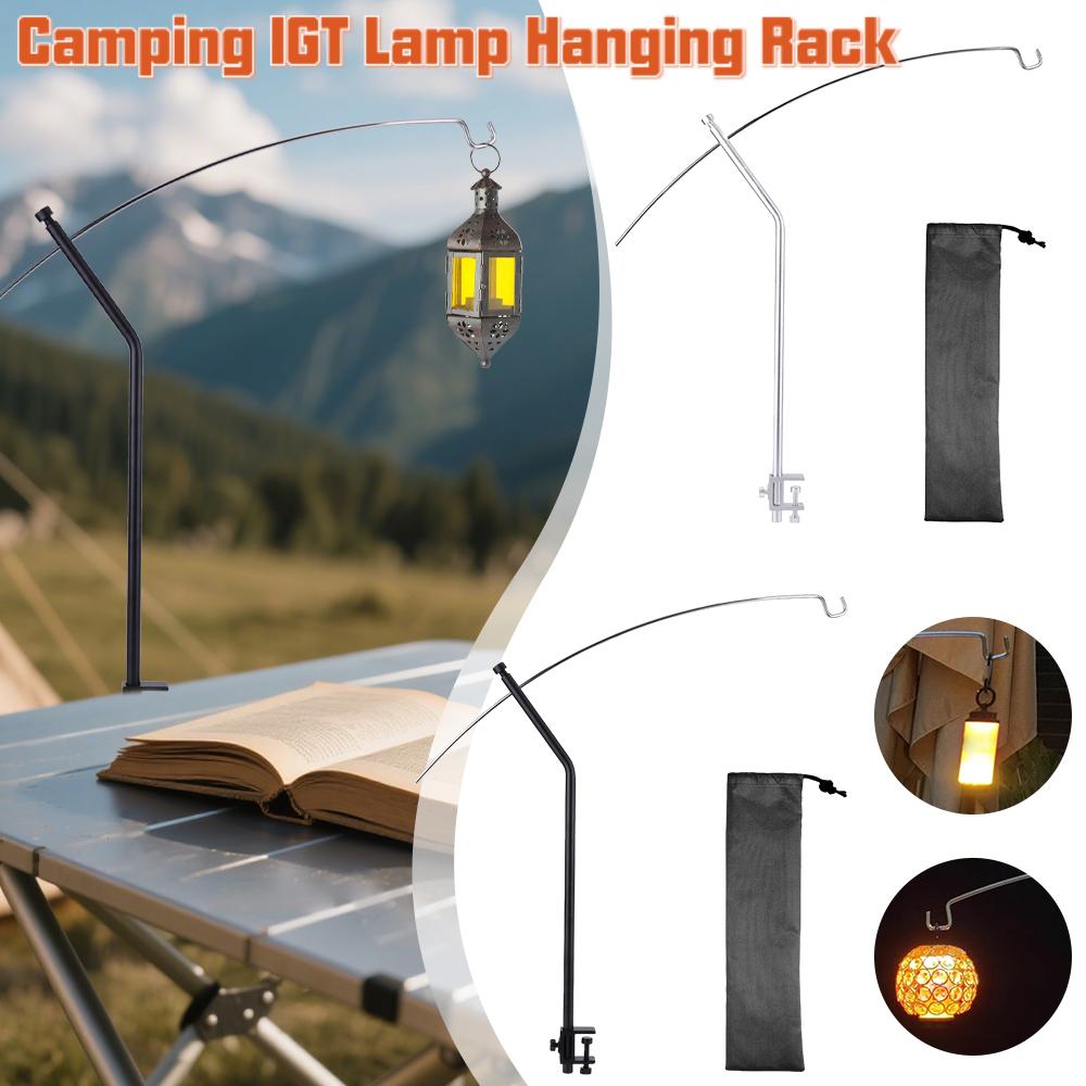 Aluminium Alloy Camping IGT Lamp Hanging Rack Table Lantern Stand Detachable Lamp Post Pole Holder Outdoor Portable Light Hanger