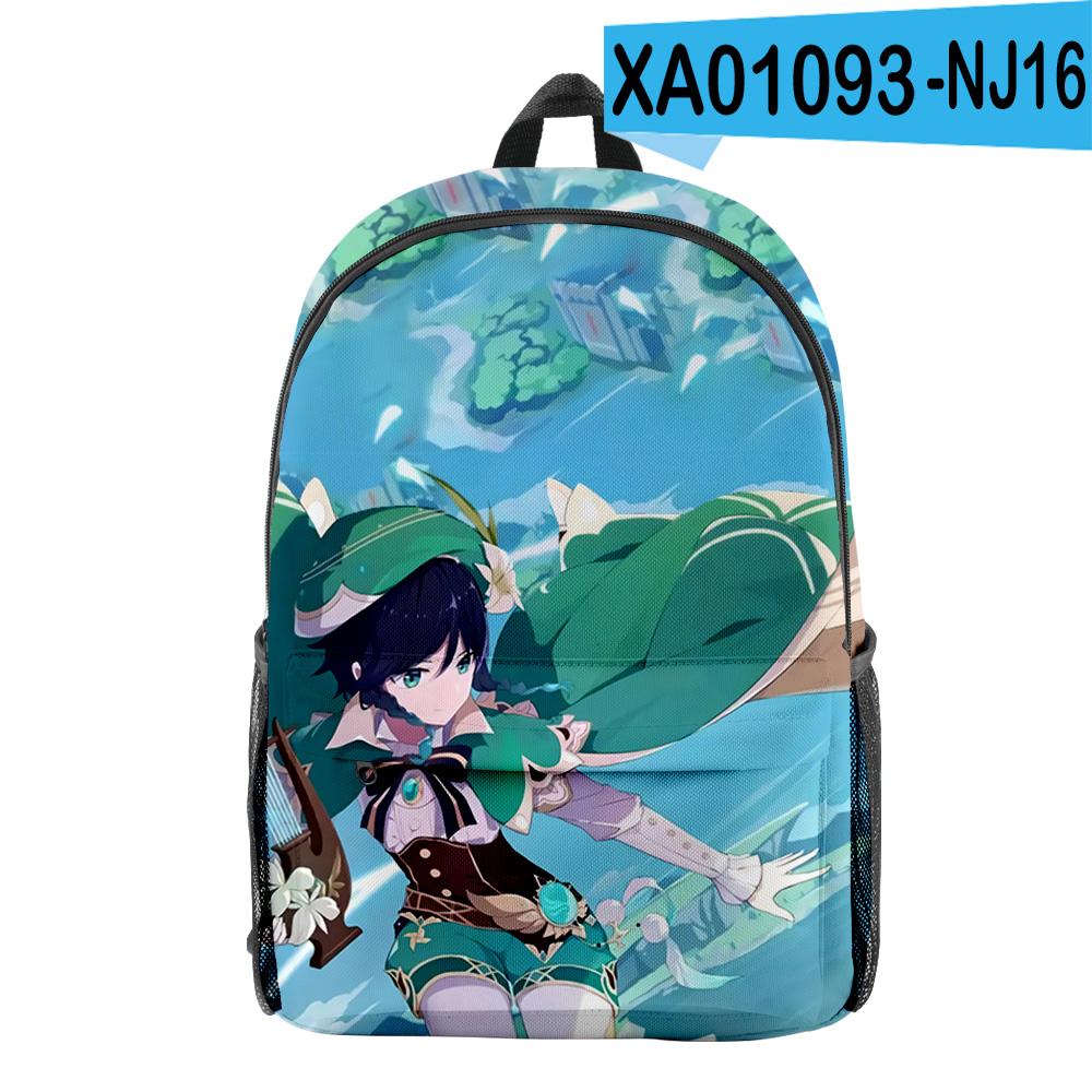 Fashion Youthful Genshin Impact Venti Student School Bags Notebook Backpacks 3D Printed Oxford Waterproof Boys/Girls Travel Bags