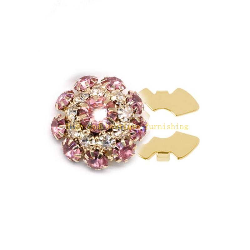 

L9NB Button Covers Rhinestones Button Cover Flower Button Cover Decorative Button Attend Accessories for Shirt Jeans