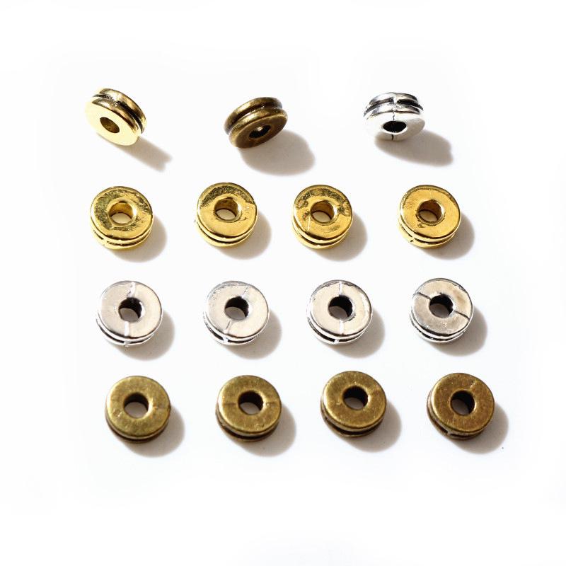 100 pcs 6x2.5mm Flat Spacer Beads for DIY Jewelry Making: Bracelets & Necklaces