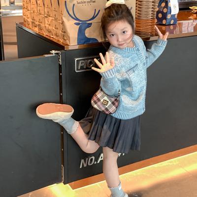 New Mini Children's and Girls' Fashion Accessories Bag Crescent Bag Plaid Leopard Print Crossbody Women's Small Shoulder Bag
