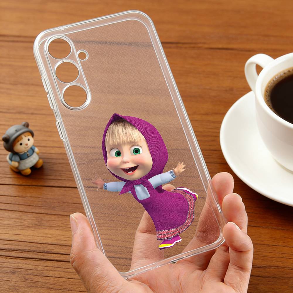 C-Cute M-M-Masha and the B-Bears phone Case For Samsung S30,23,21,22,20, FE lite,S10,9,8,7 PIus Note20ultra Soft Transparent