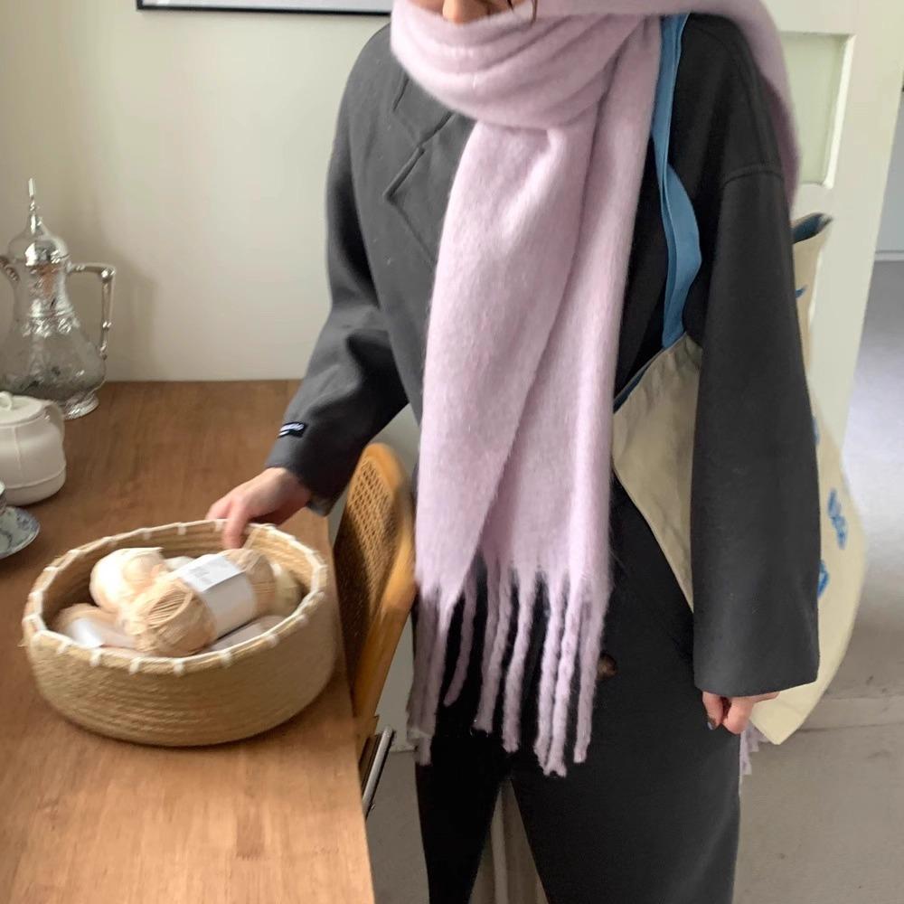 Dámský kostkovaný šátek v korejském stylu - Módní, Všestranný, Zesílený pletený nákrčník