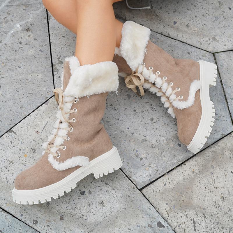 New Style Oversized Mid-calf Cotton Shoes with Thick Sole and Padded Insulation, Thick Cotton Boots