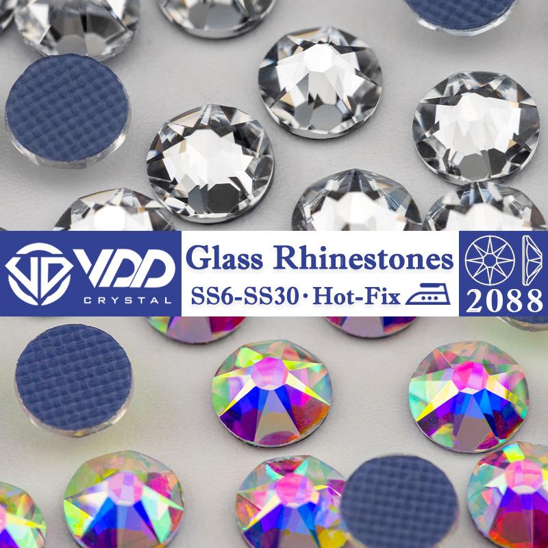 VDD SS6-SS30 Top Quality 2088 Hot-Fix Glass Rhinestones Crystal Flatback 8 Big 8 Small Glitter Stones for Garment Wedding Dress